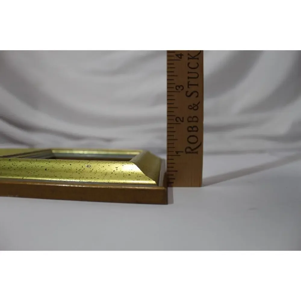 Vtg HOMCO Gallery Wall Wood Gold Square Accent Mirrors Wall Mount - Set of 2